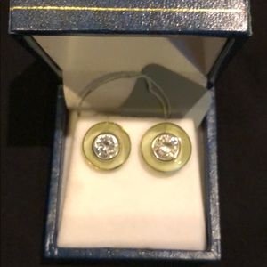 Angelique de Paris bon bon clear earrings with cz